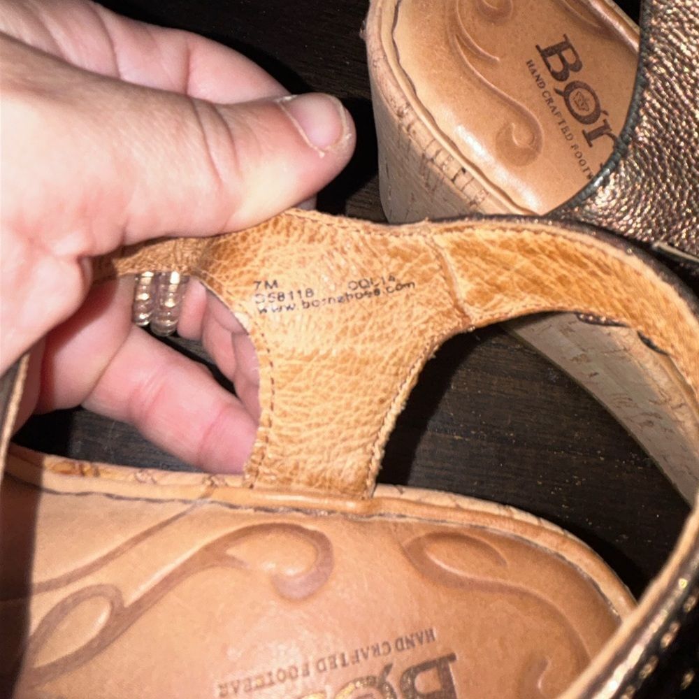 Born Metallic Brown Wedge Sandals - Picture 5 of 7